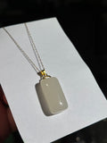 Natural Lotus Pink Hetian Jade Wushi Pai Pendant with S925 Silver