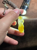 Hetian Jade Sugar-White Bitter Gourd Pendant – Blessing & Resilience Amulet