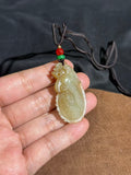 Handcarved Hetian Sugar Jade Dragon Fish Pendant – Wealth & Achievement Charm