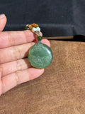 Natural Hetian Jade "Butterfly on Flower" Round Plaque – Romance & Prosperity Talisman