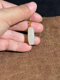 Natural Lotus Pink Hetian Jade Wushi Pai Pendant with S925 Silver