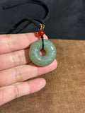 Hetian Jade Lake Green Cloud Pattern Safety Buckle Pendant – Peace & Harmony Amulet