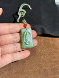 Hetian Jade Green Jasper Apple Green Lotus Pendant – Purity & Serenity Amulet