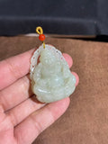 Handcarved Hetian White Jade Buddha Pendant – Happiness Charm