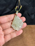 Handcarved Hetian Ice Clear Jade Lotus Charm – Serene Elegance Pendant