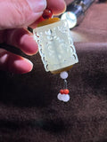 Handcarved Hetian White Jade Buddha Sachet – Serenity & Good Luck Charm